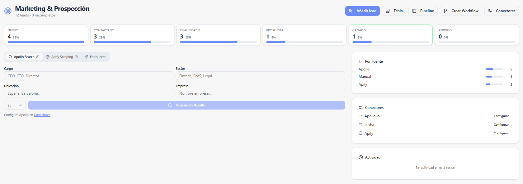 BiVelio CRM module with integrated sales pipeline